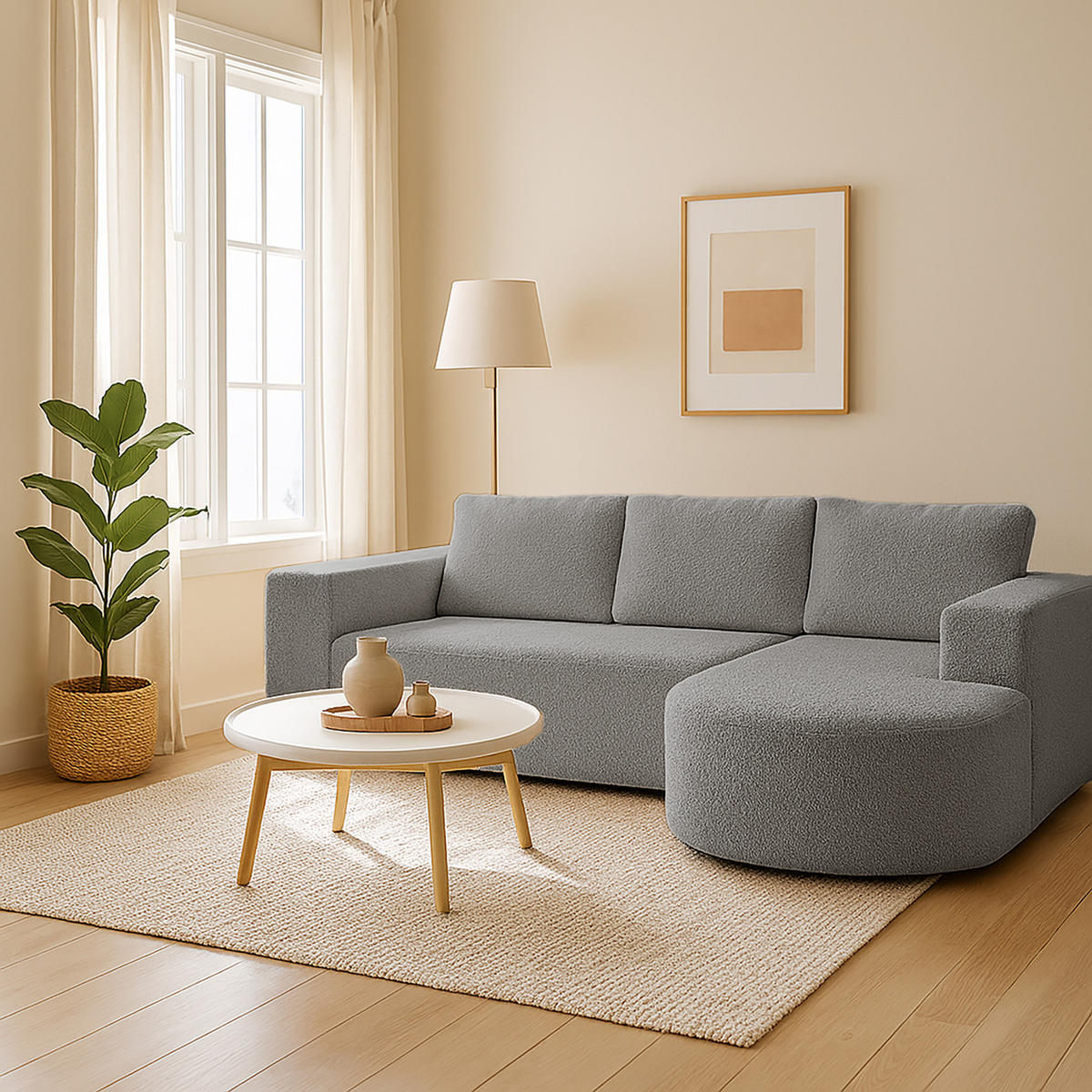 ECKSOFA Tolga mit Schlaffunktion, Grau - Grau, Textil (270/162cm) - Fedve