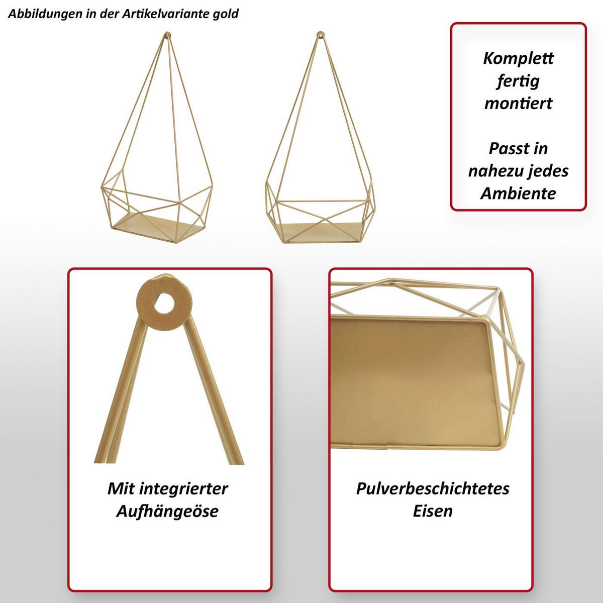 WANDREGAL Weiß - Weiß, Metall (23/44/11cm) - MCW