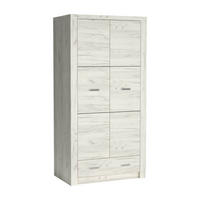 KLEIDERSCHRANK Indianapolis I-1 2-türig 96 x 192 x 58 cm Kraft Weiß - Weiß, Holzwerkstoff/Metall (96/192/58cm) - Koseto