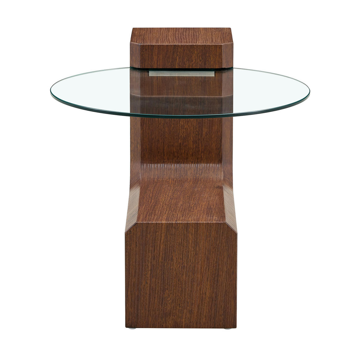 KONFERENČNÍ stolek / odkládací stolek, průměr 61/44 cm, MDF ořech/bílý mramor, sklo - ořechová, kompozitní dřevo (61/61/30cm) - BEAOK