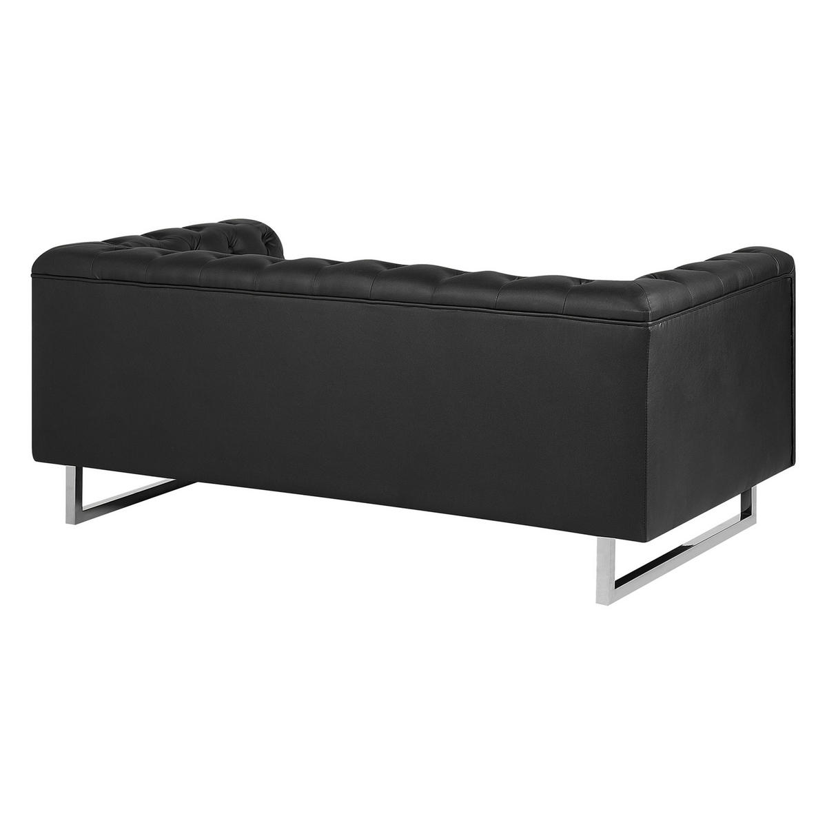 2-SITZER-SOFA Kunstleder Schwarz Vissland - Schwarz, Kunststoff/Textil (172/71/87cm) - Beliani
