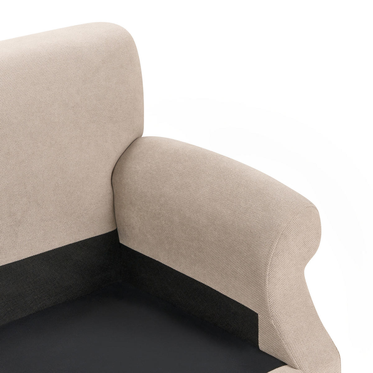 2-SITZER-SOFA beige Eike - Beige/Dunkelbraun, Textil (186/82/102cm) - Beliani