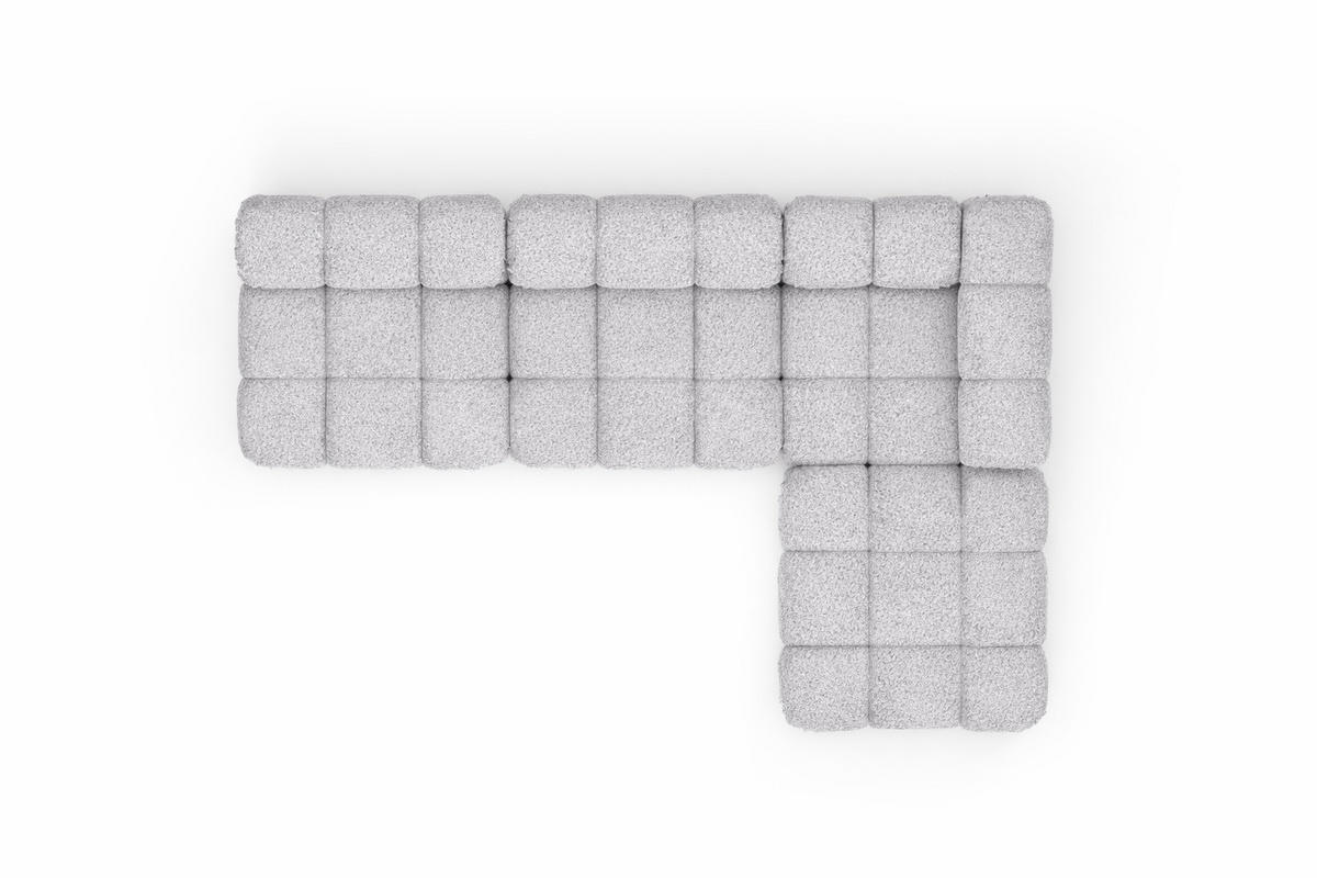 ECKSOFA L-Form Modulare, Bouclé-Stoff Abriamo, Hellgrau, Rechts, Selia - Hellgrau, Holz (285/160cm) - Kaiser Möbel