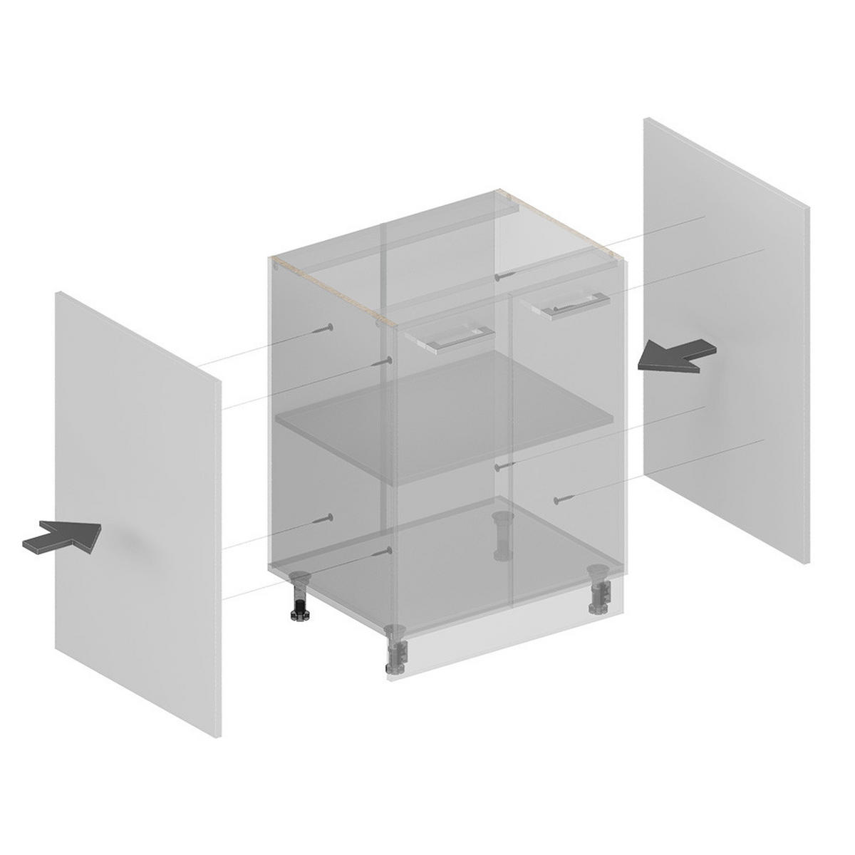 SEITENBLENDEN FÜR DEN UNTERSCHRANK R-Line Weiß 2er Set - Weiß, Holzwerkstoff (57/81.2/1.6cm) - Vicco