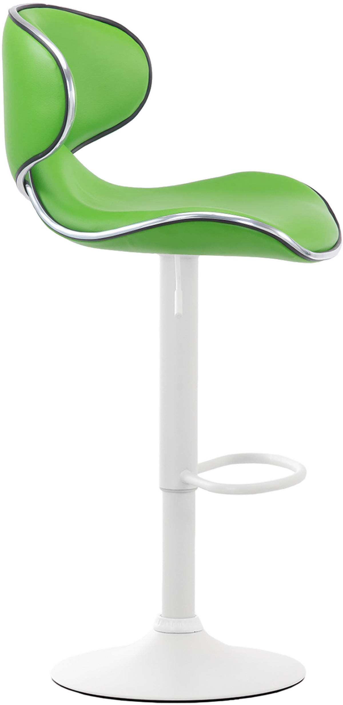 BARHOCKER 2er Set Lederlook grün - Weiß/Grün, Textil/Metall (46/88/49cm) - CLP