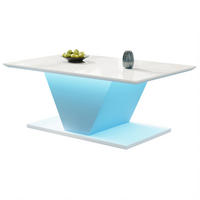 COUCHTISCH 100/50/46 cm Weiß aus Spanplatte mit LED-Leuchten - Weiß, Holzwerkstoff (100/50/46cm) - OKMYHOME