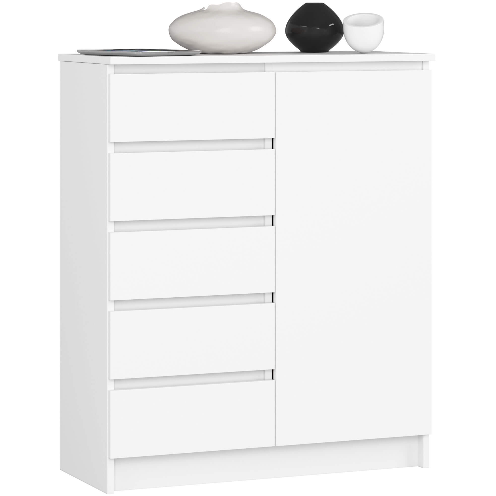 KOMMODE Weiß 80x35x97 cm - Weiß, Holzwerkstoff (80/97/35cm) - Akord