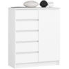 KOMMODE Weiß 80x35x97 cm - Weiß, Holzwerkstoff (80/97/35cm) - Akord