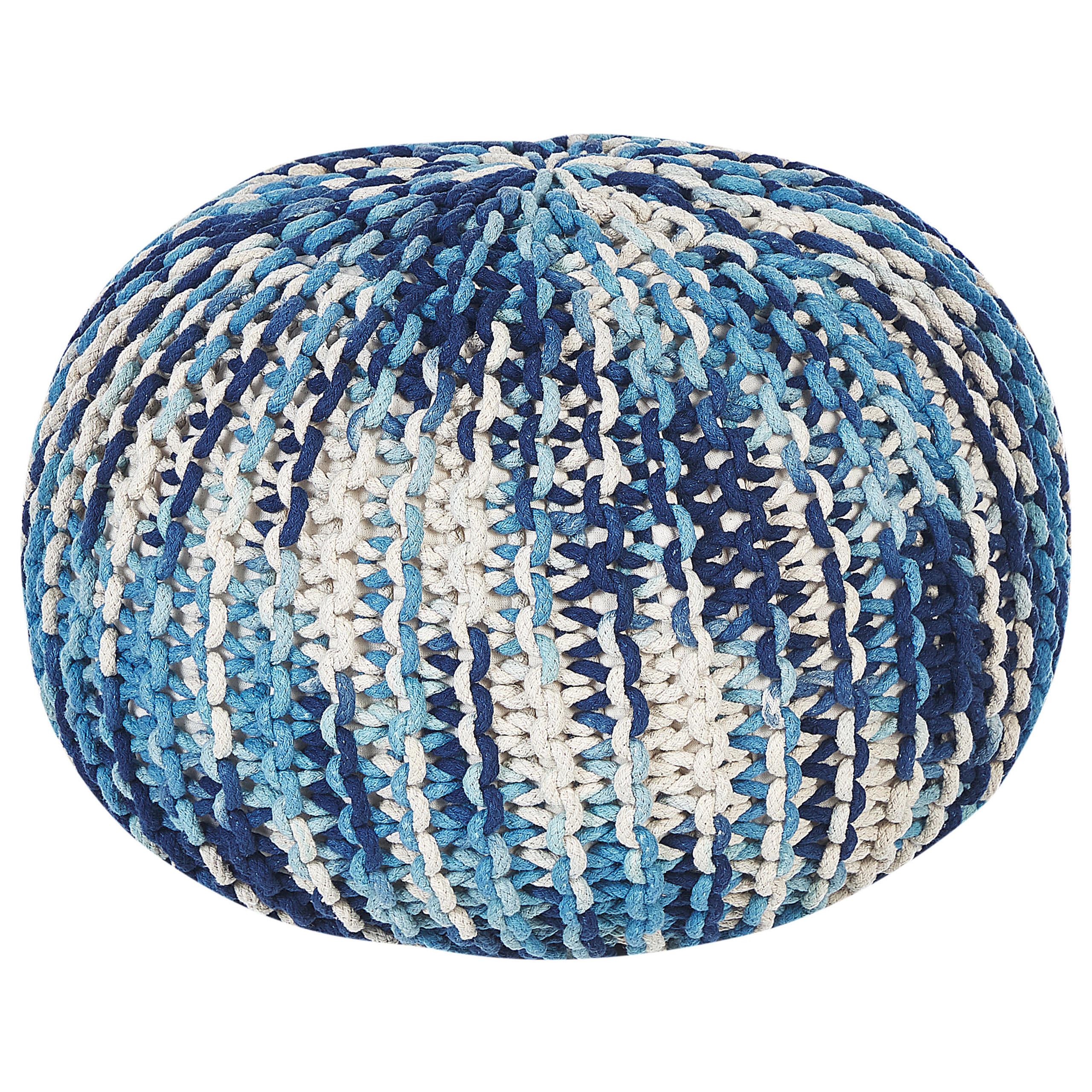 POUF Conrad 50/50/35 cm - Weiß, Naturmaterialen/Textil (50/35/50cm) - Beliani
