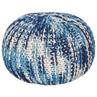POUF Conrad 50/50/35 cm - Weiß, Naturmaterialen/Textil (50/35/50cm) - Beliani