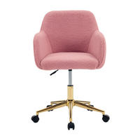 DREHSTUHL 58/58/86 cm pink aus Lammfell-Optik mit 360° Drehung - Pink, Textil (58/86/58cm) - OKWISH