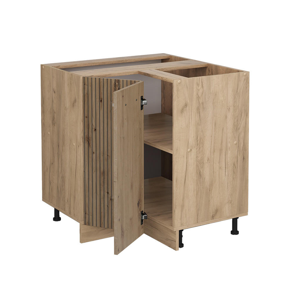 ECKUNTERSCHRANK R-Line Artisan-Eiche 75.6 cm ohne AP - Honigeiche/Eiche Wotan, Holzwerkstoff (75.6/81.6/46cm) - Vicco