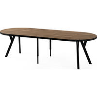 ESSTISCH Twixy XXL groß rund oval ausziehbar, Eiche Dunkelbraun Rustikal 100-250/100/76 cm - Kastanienfarben/Schwarz, Holz/Holzwerkstoff (100/100/76cm) - WFL GROUP