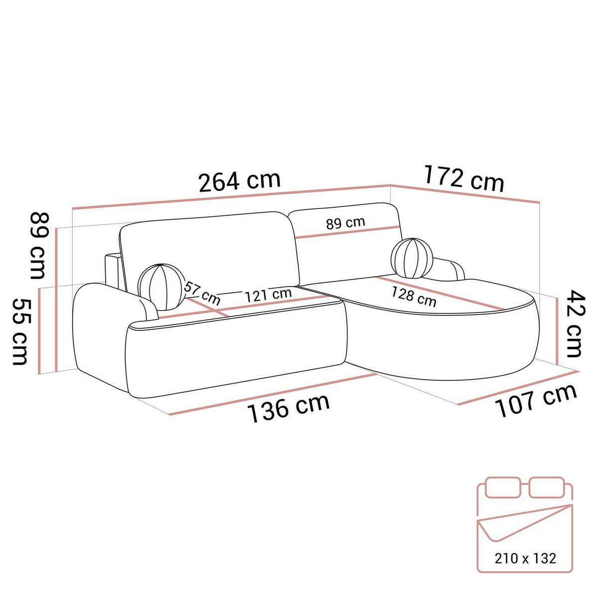 ECKSOFA CLEO mit Schlaffunktion Version Linke QUELLE 38 - Grün, Kunststoff (264/172cm) - Lookway