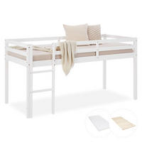 HOCHBETT mit Lattenrost und Matratze 90/200 cm Weiß - Weiß, Holz (90/200cm) - Homestyle4u