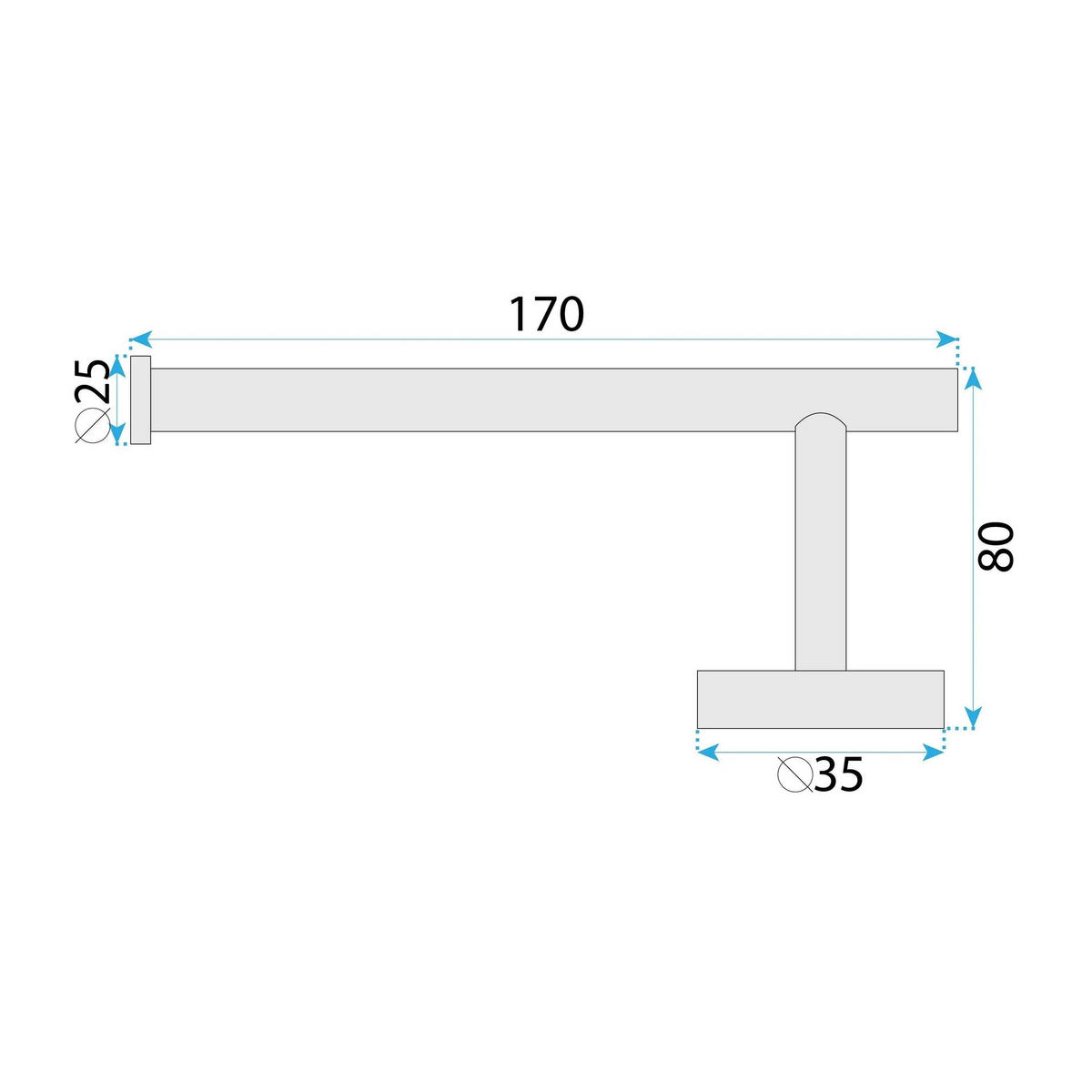 HALTER Für Toilettenpapier Rea 39105 Ori Titan - Titanfarben, Metall (17/4/8cm) - REA