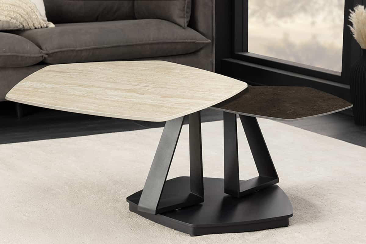 COUCHTISCH MOVEMENT Keramik Natur 9580 cm - Braun, Keramik (81/130/44cm) - riess-ambiente