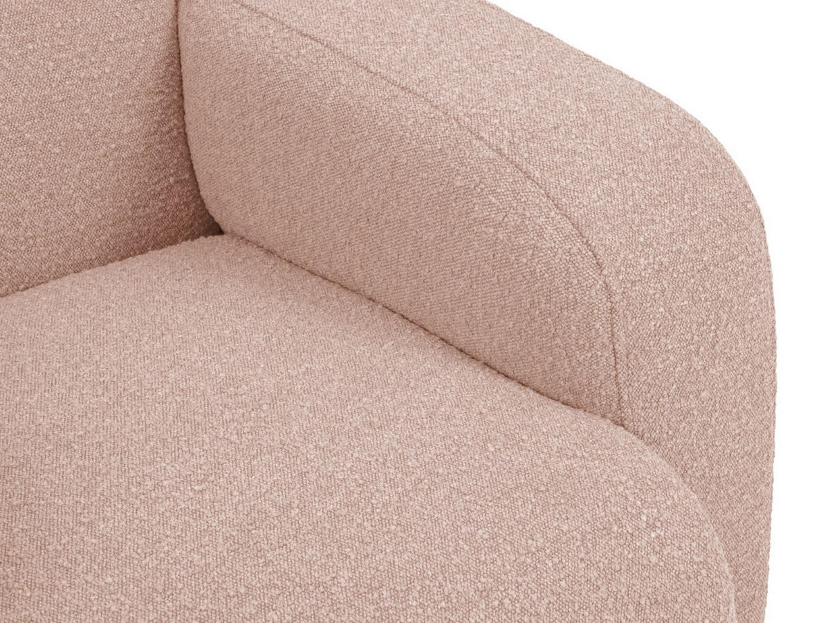 ECKSOFA links Molino aus Boucle puderrosa 4 Sitzplätze - Pink, Textil (170/250cm) - Micadoni