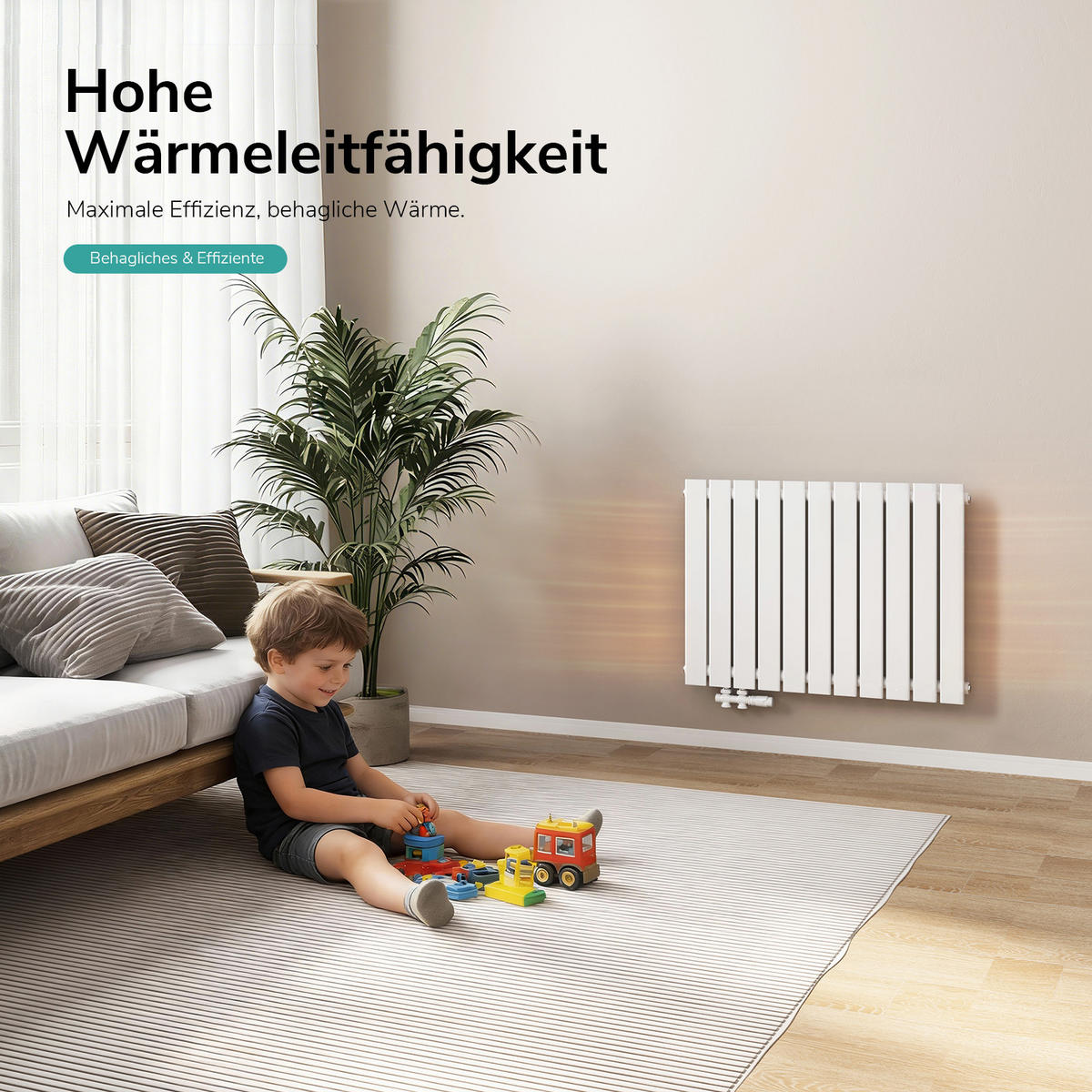 HEIZKÖRPER Flachheizkörper Weiß 63/85/4,9 cm - Weiß, Metall (85/63/4.9cm) - EMKE