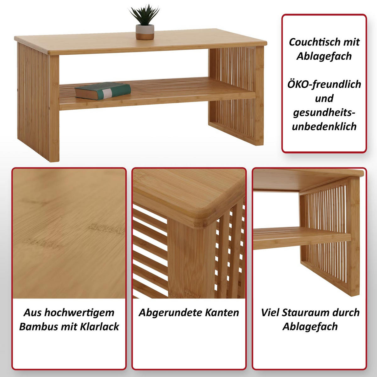 COUCHTISCH eckig Braun - Braun, Holz (55/97/46cm) - MCW