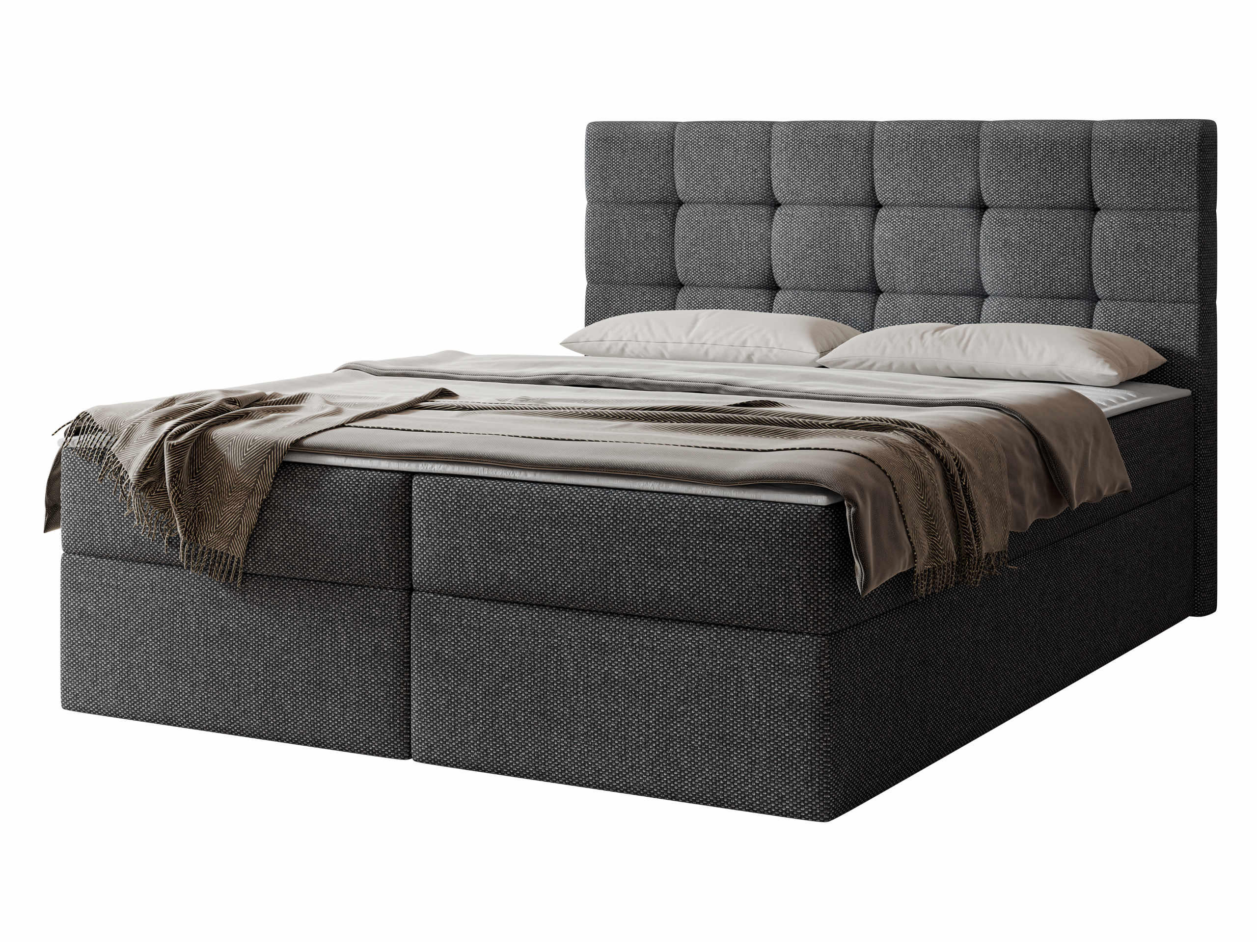 BOXBETT Luanda - H3 - Dunkelgrau, Holzwerkstoff/Textil (180/200cm) - MIRJAN24