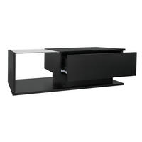 COUCHTISCH Hochglanz Glas-Optik mit Schublade modern stabile Konstruktion MDF/Spanplatte - Schwarz, Glas/Holzwerkstoff (100/50/32cm) - EVRYAE