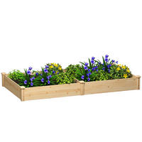 HOCHBEET DE-12249 mit Separator, 235/121/26 cm Natur - Naturfarben, Holz (235/26/121cm) - ComfortXL