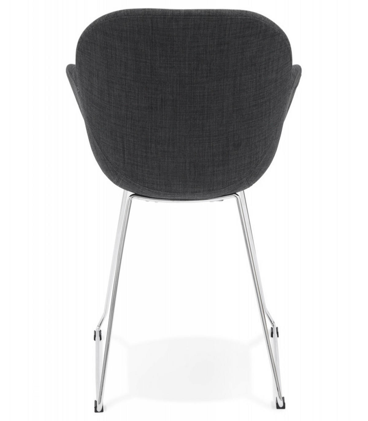DESIGNERSTUHL JUMBO Stoffschale mit Armlehnen und Kufengestell Chrom, Anthrazit 59x58x87 cm - Chromfarben/Anthrazit, Textil/Metall (59/87/58cm) - KADIMA DESIGN