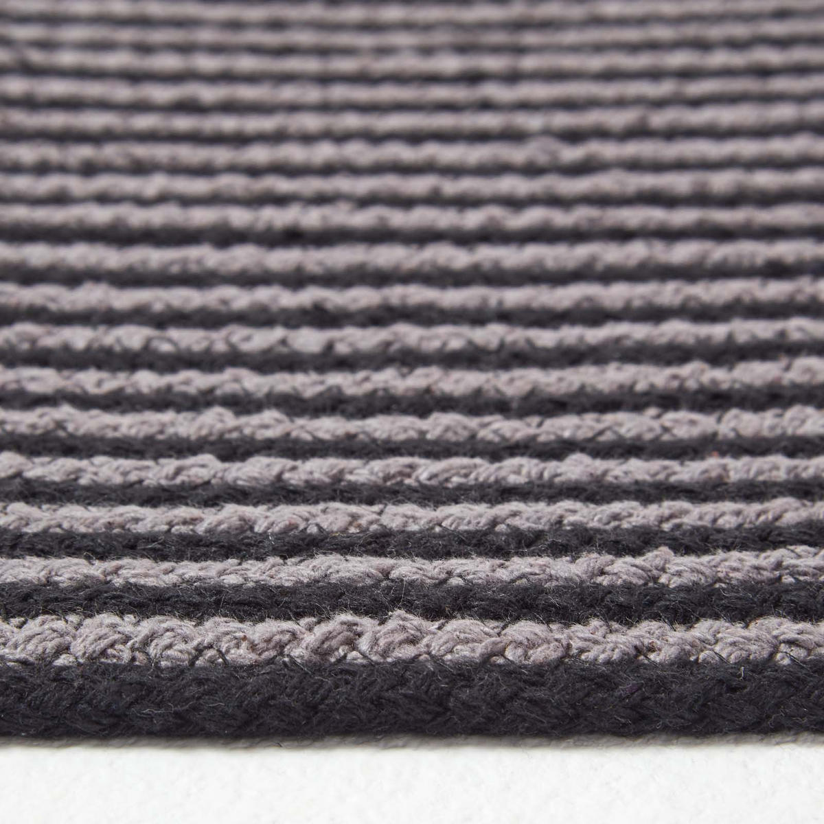 TEPPICH Spirale geflochten rund 120 cm - Schwarz, Textil (120/120cm) - Homescapes