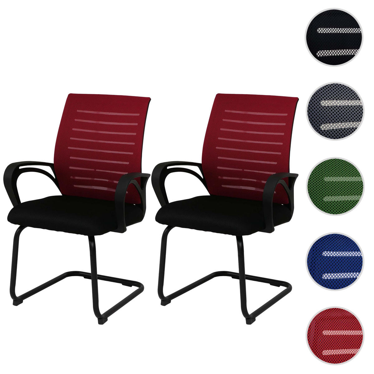 KONFERENZSTUHL Rot - Rot, Textil (62/92/57cm) - MCW