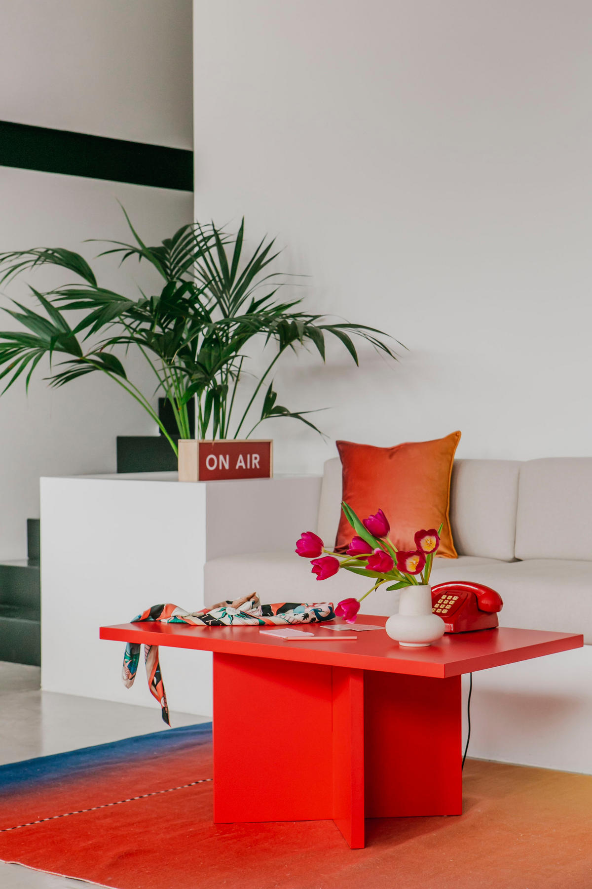 COUCHTISCH mit laminiertem-Platte 3cm Rot 100/60 cm - Rot, Holzwerkstoff (60/100/42cm) - RNT By Really Nice Things