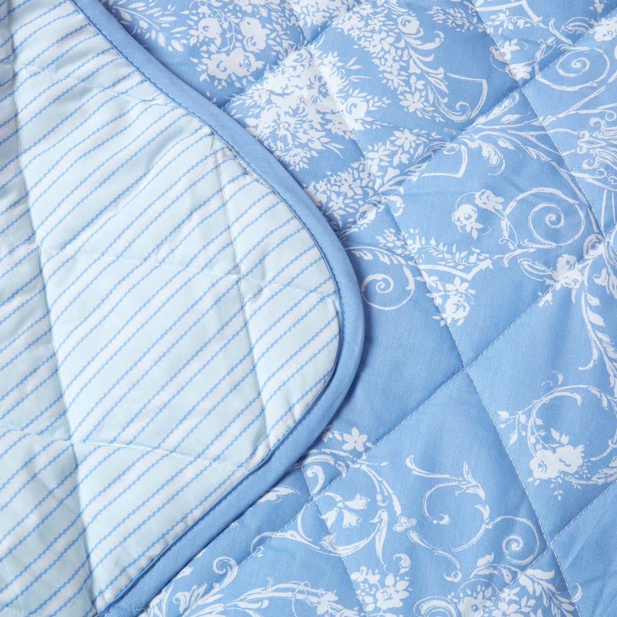 TAGESDECKE Toile-De-Jouy 200/200 cm - Blau, Textil (200/200cm) - Homescapes
