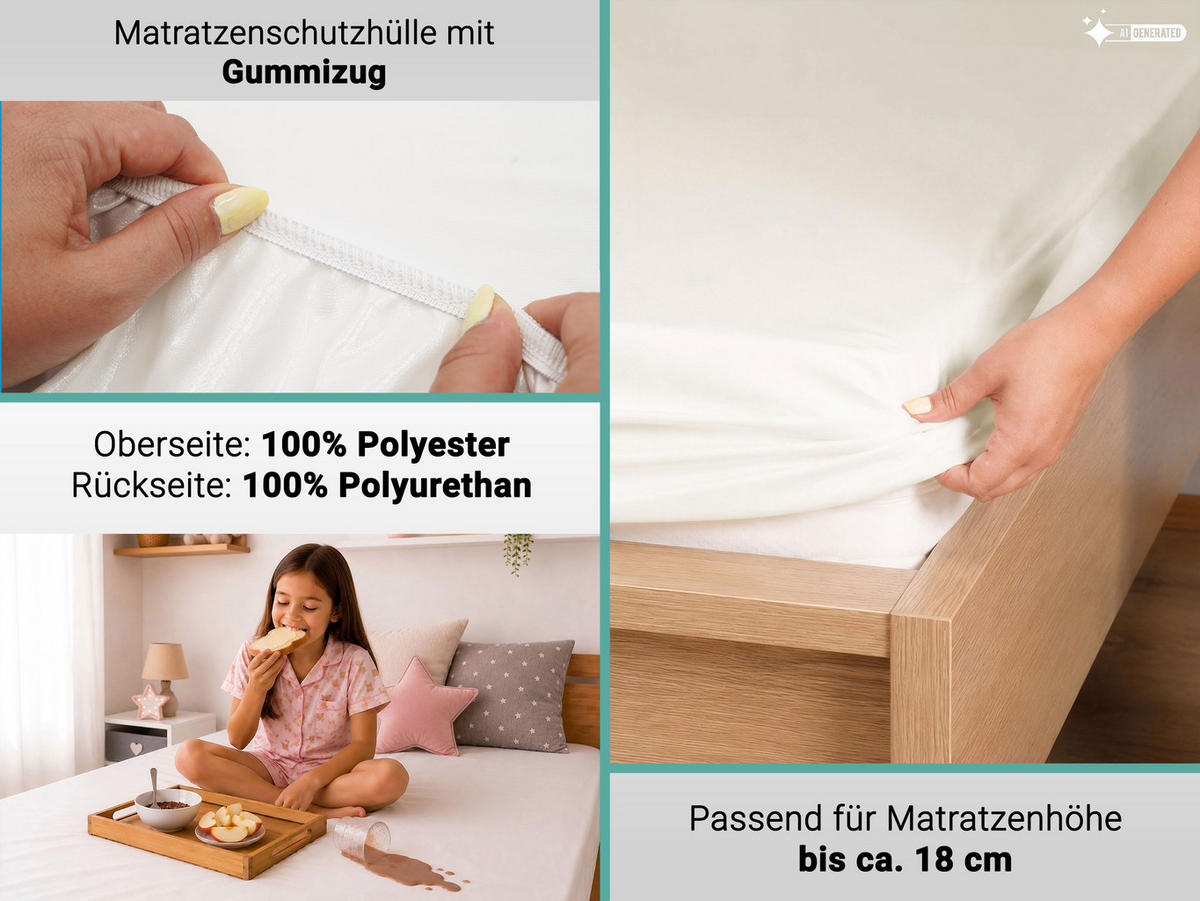 MATRATZENSCHONER, 100x200 cm, 100% Polyester, Weiß - Weiß, Textil (100/200cm) - Zollner