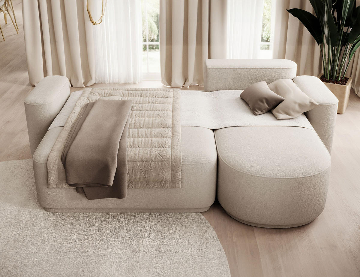 ECKSOFA RUMA - Beige (Amore 18) - Beige, Holzwerkstoff (285/180cm) - Möblo