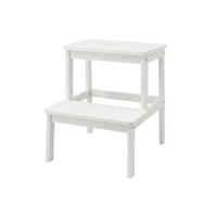 HOCKER Krok Bambus H. 46 cm - Weiß, Naturmaterialien (44/46/44cm) - NUXIO