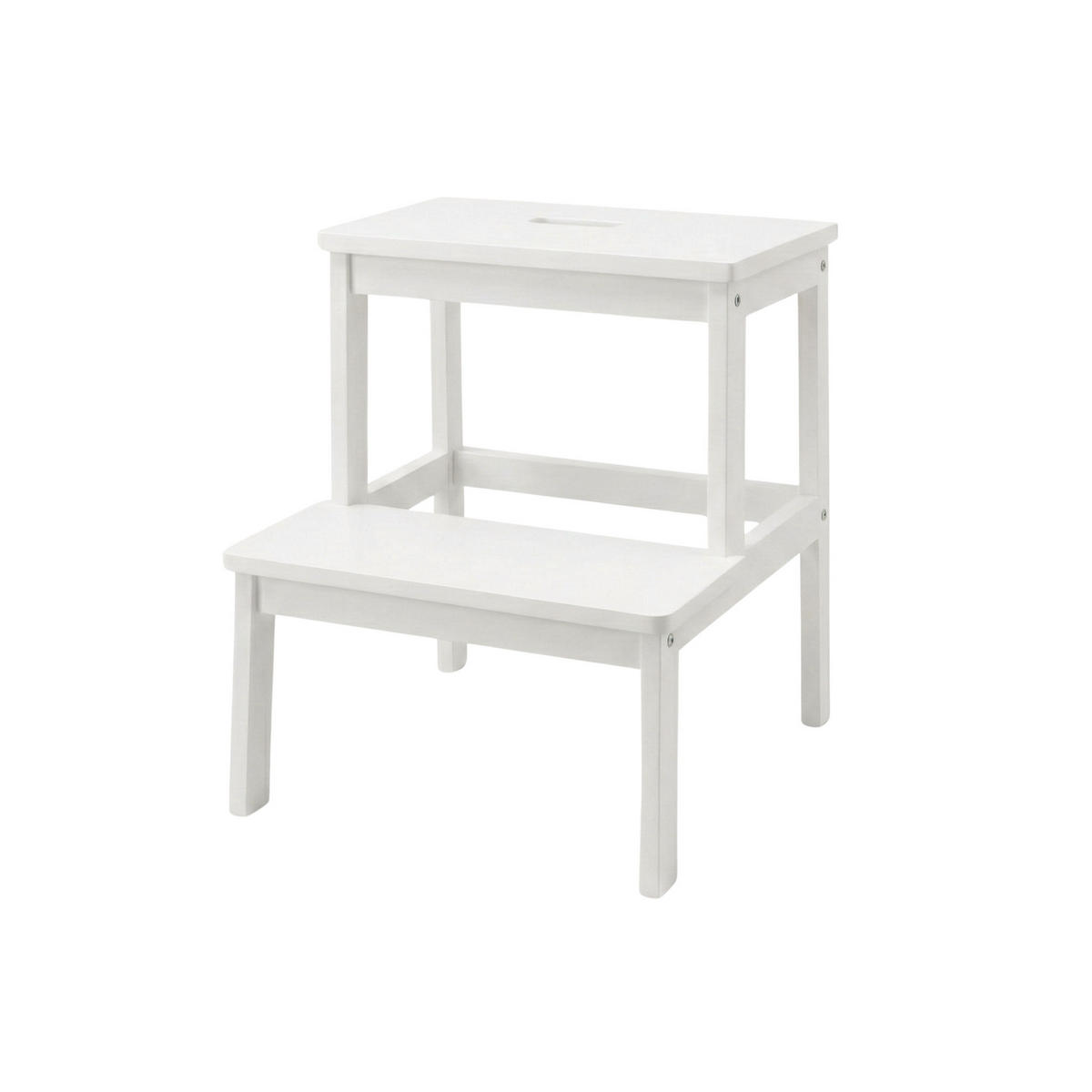 HOCKER Krok Bambus H. 46 cm - Weiß, Naturmaterialien (44/46/44cm) - NUXIO