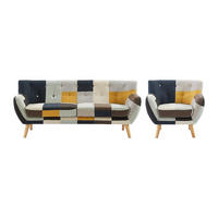 COUCHGARNITUR mit Sessel - 4 Personen - stoff - mehrfarbig Serti - Multicolor, Holz/Textil (188/81/80.5cm) - Vente-Unique