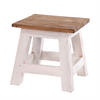 FUSSHOCKER PALO Mahagoni Recyclingholz 05 weiß-natur - Multicolor, Holz (26/27/26cm) - DESIGN DELIGHTS