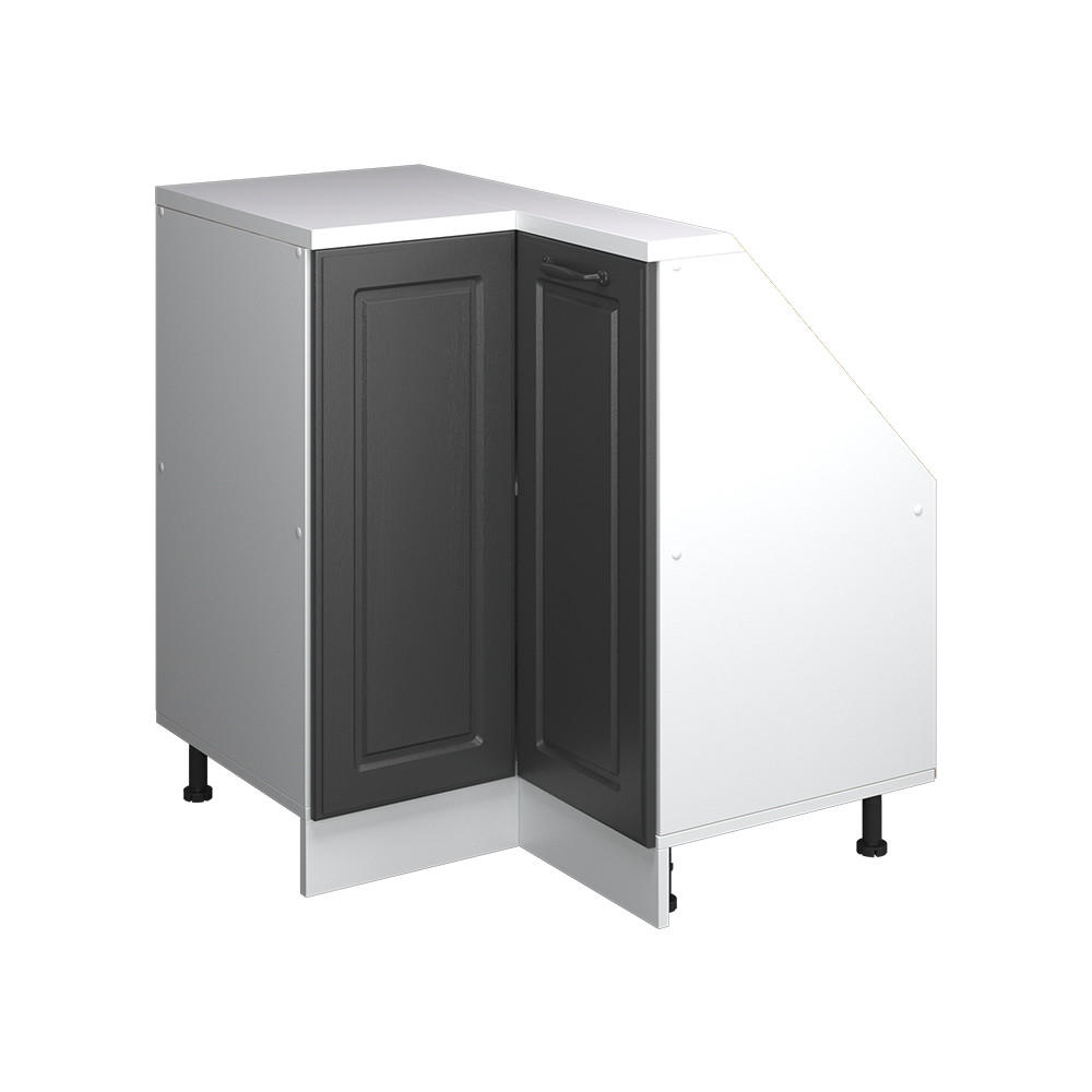 DACHSCHRÄGENSCHRANK ECKSCHRANK Rion Anthrazit Landhaus/Weiß 75.6 x 81.6 cm mit 1 Tür - Anthrazit/Weiß, Holzwerkstoff (75.6/81.6/75.6cm) - Vicco