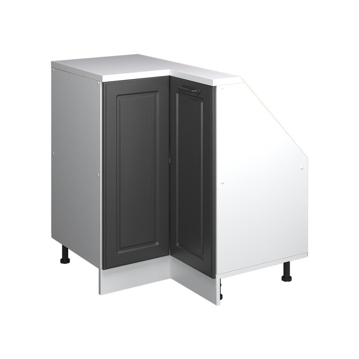 DACHSCHRÄGENSCHRANK ECKSCHRANK Rion Anthrazit Landhaus/Weiß 75.6 x 81.6 cm mit 1 Tür - Anthrazit/Weiß, Holzwerkstoff (75.6/81.6/75.6cm) - Vicco