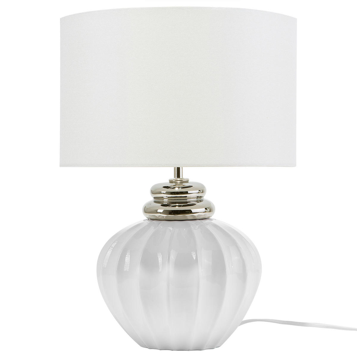 TISCHLAMPE Neris 33/33/45 cm - Silberfarben, Keramik (33/33/45cm) - Beliani