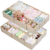 SCHUBLADEN Organizer 14-teiliges Set Beige - Beige, Textil (28/12/28cm)