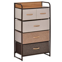 KOMMODE, Sideboard mit 5 Faltbaren Stoff-Schubladen, Braun - Braun, Textil (58/99/29cm) - HOMCOM