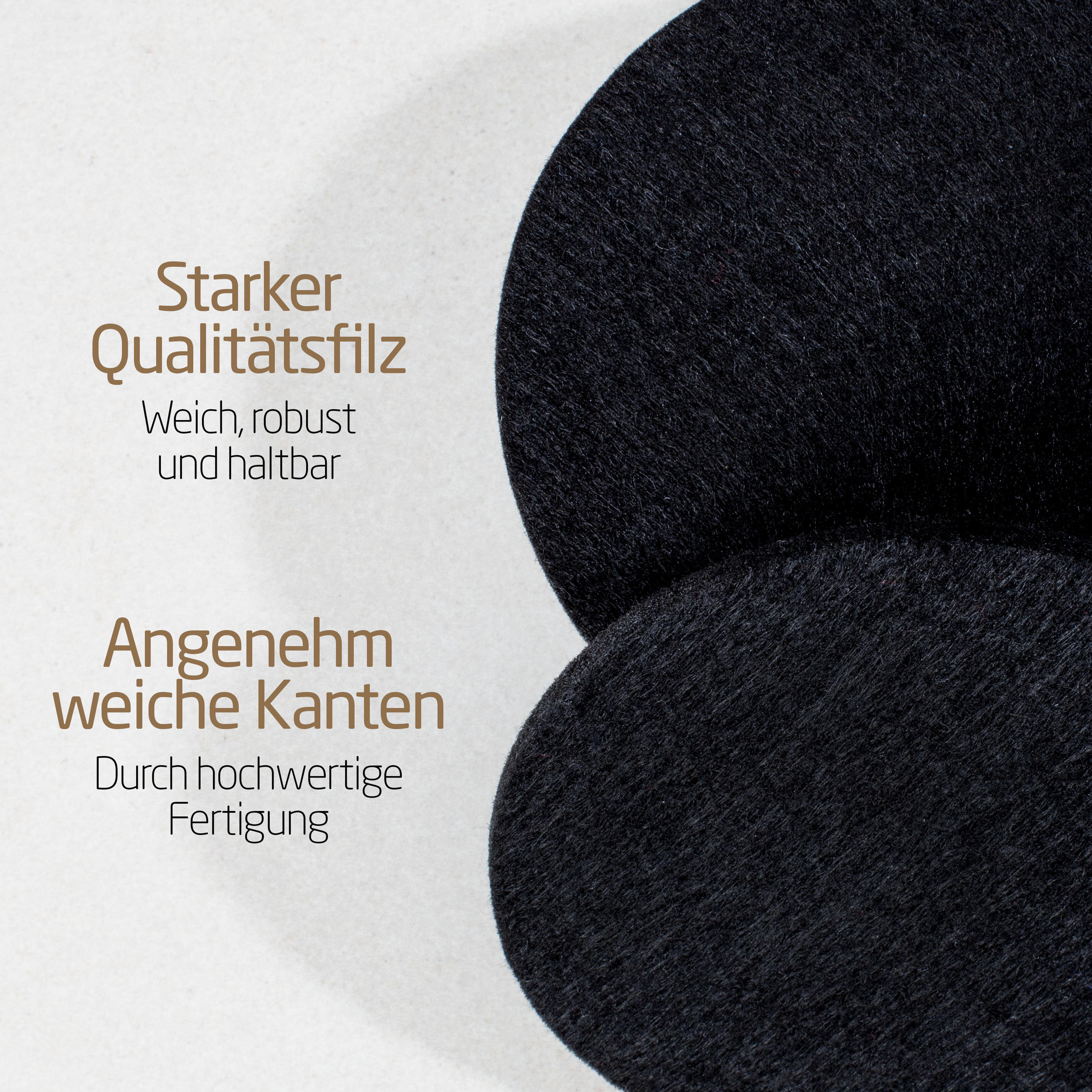 GLASUNTERSETZER mit Lederlabel 10er-Set - Schwarz, Textil (10/10cm) - Miqio Design