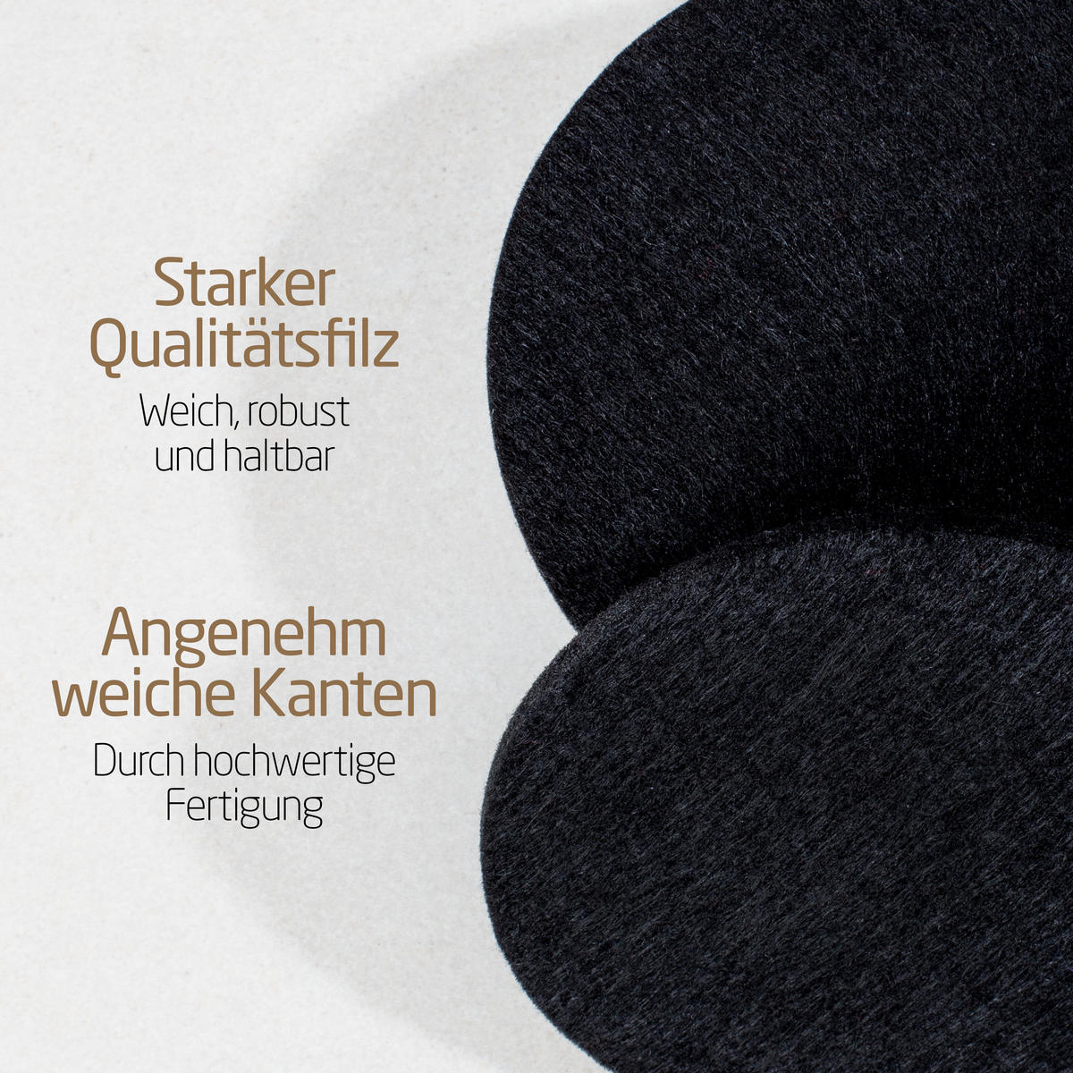 GLASUNTERSETZER mit Lederlabel 10er-Set - Schwarz, Textil (10/10cm) - Miqio Design