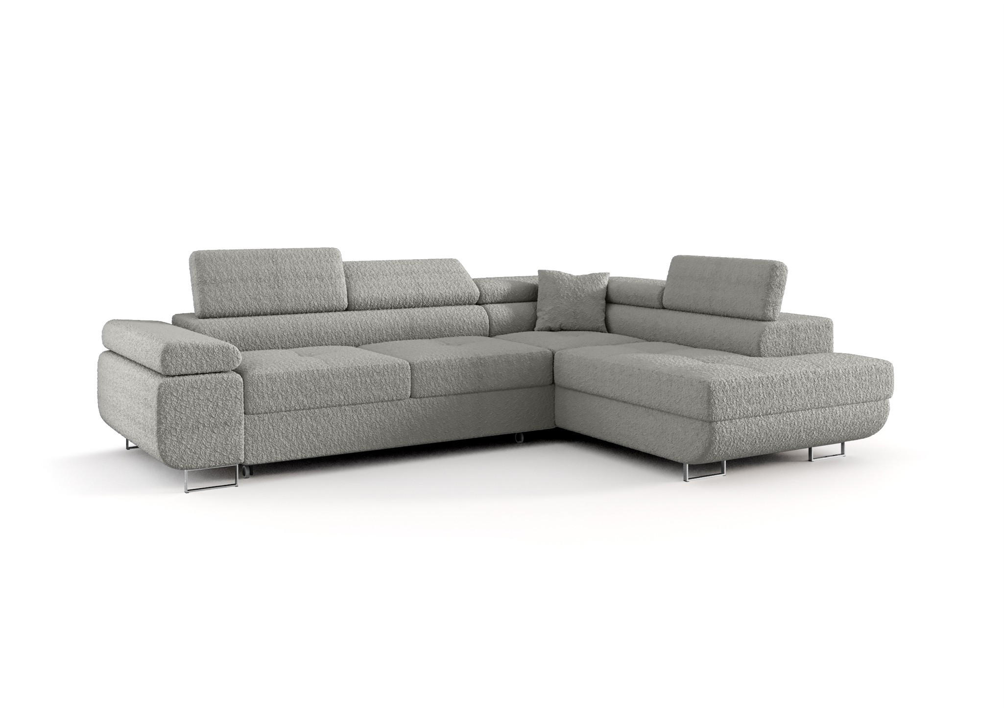 ECKSOFA Monaro Mit Schlaffunktion - Hellgrau, Holzwerkstoff/Textil (275/202cm) - Fun Möbel