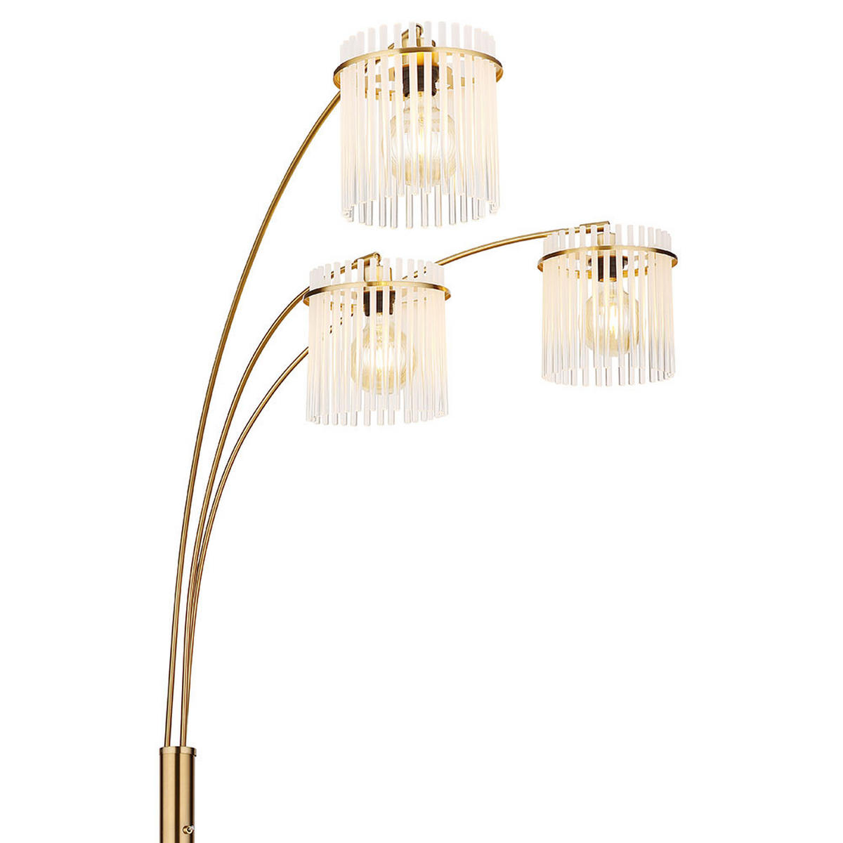 LED STEHLEUCHTE Metall Gold - Goldfarben, Glas (100/110/180cm) - Globo Lighting