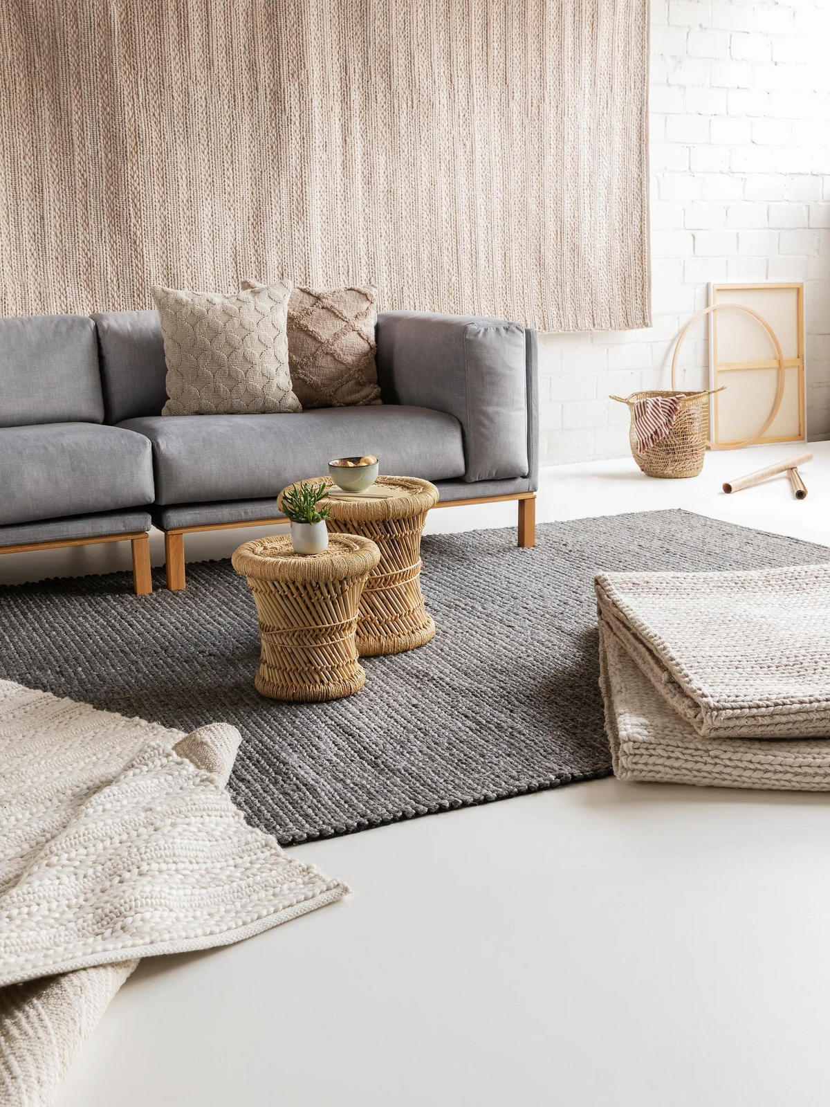 WOLLTEPPICH Uno Cream 300x400 cm - Creme, Textil (300/400cm) - benuta Pure