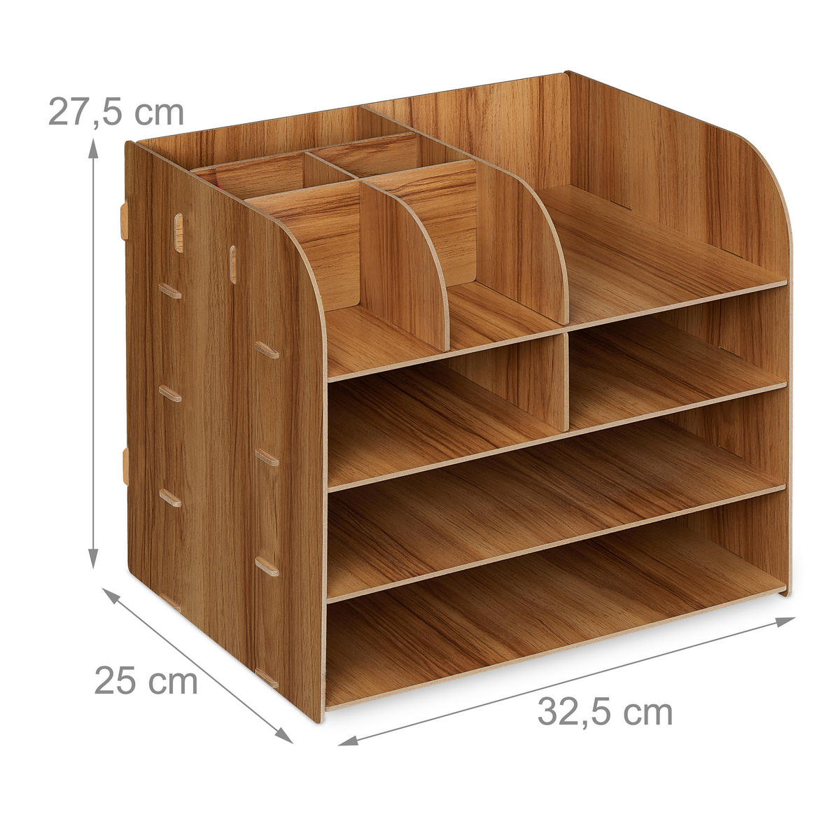 SCHREIBTISCH Organizer - Braun, Holzwerkstoff (25/32.5/27.5cm) - Relaxdays
