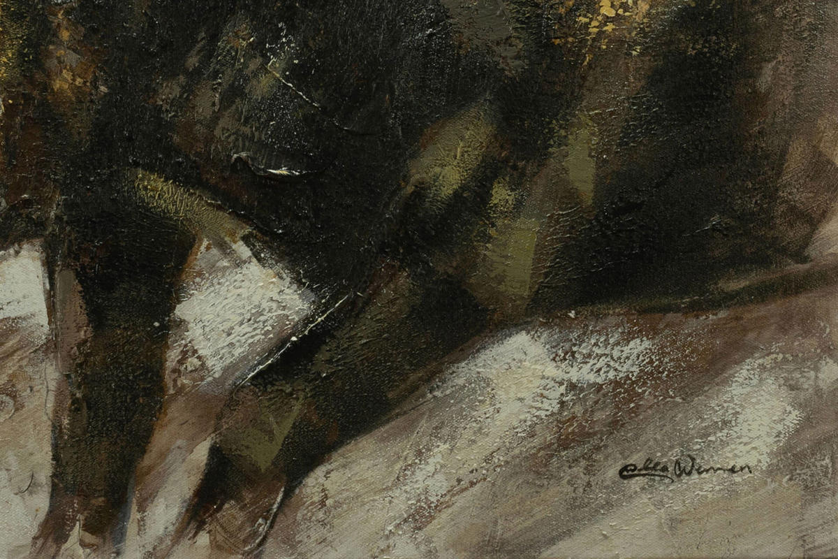 ACRYLBILD HANDGEMALT 80/80 cm - Weiß/Braun, Holz/Textil (80/80cm) - KUNSTLOFT